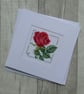 Cross Stitch Card with Red Rose - Image 1