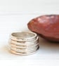 Circles stamped silver stacking ring - Image 3