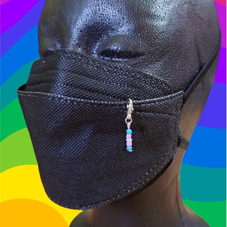 Trans pride beaded charm