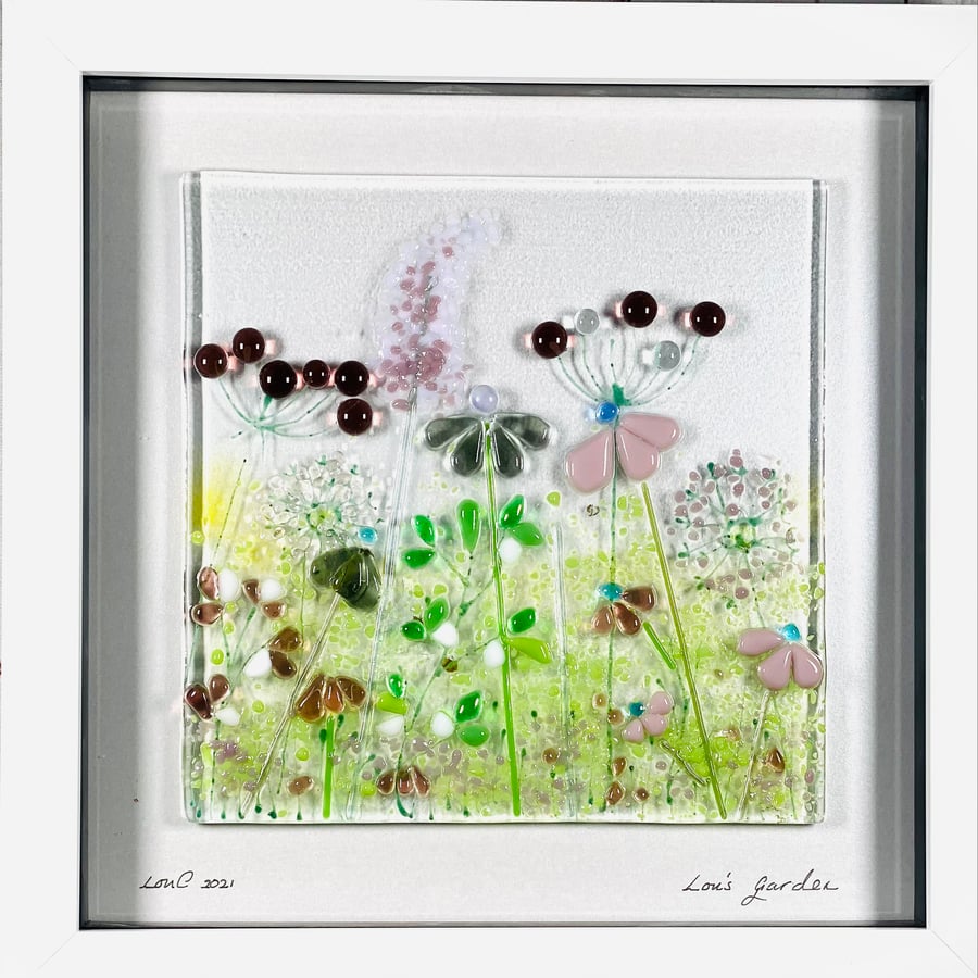 Gorgeous fused glass meadow picture 