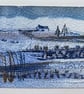 Snowy landscape,  original art print Christmas card - Image 3