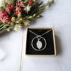 Moonstone silver lining hoop pendant in recycled silver