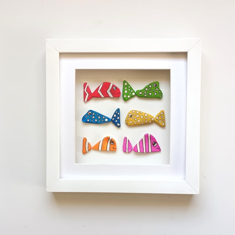 Colourful Spotty and Stripy Sea Pottery Fish