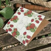  Summer Strawberries & Raspberries  ‘Thank you’ Greeting Cards 