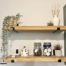 Rustic Reclaimed Timber Shelves with Heavy Duty Up Metal Brackets, Handmade 