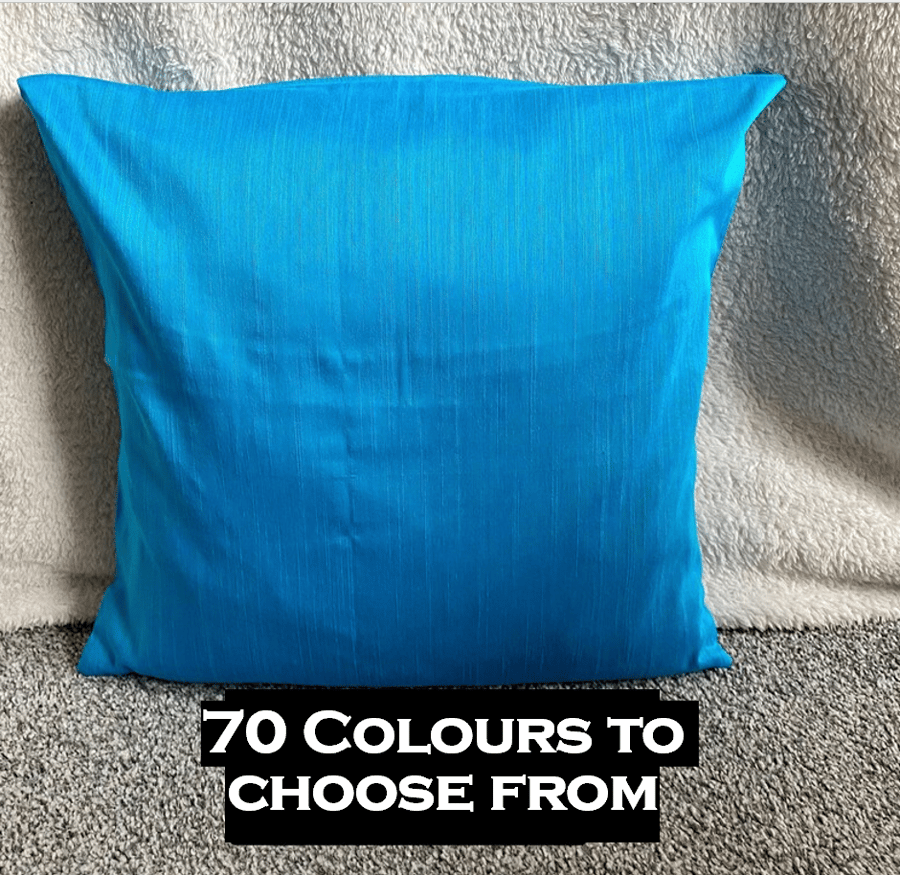 Handmade Raw Silk and Cotton Cushion Cover Handloomed in India Envelope Style