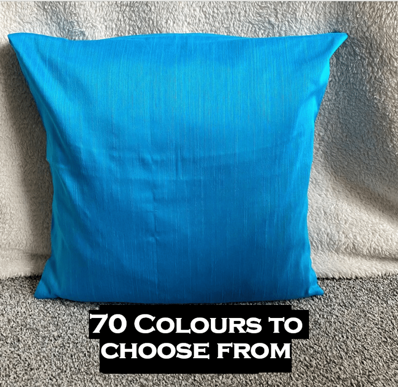 Handmade Raw Silk and Cotton Cushion Cover Handloomed in India Envelope Style