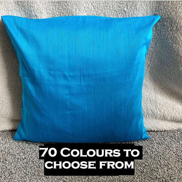Handmade Raw Silk and Cotton Cushion Cover Handloomed in India Envelope Style