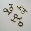 6 Sets of Mixed Antique Bronze Toggle Clasps