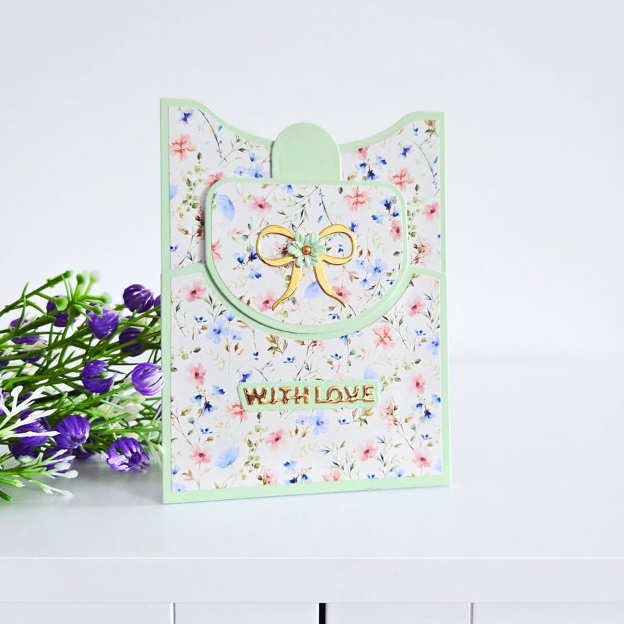 Slide-In Floral Gift Card Holder For Birthdays, Anniversaries & Other Occasions