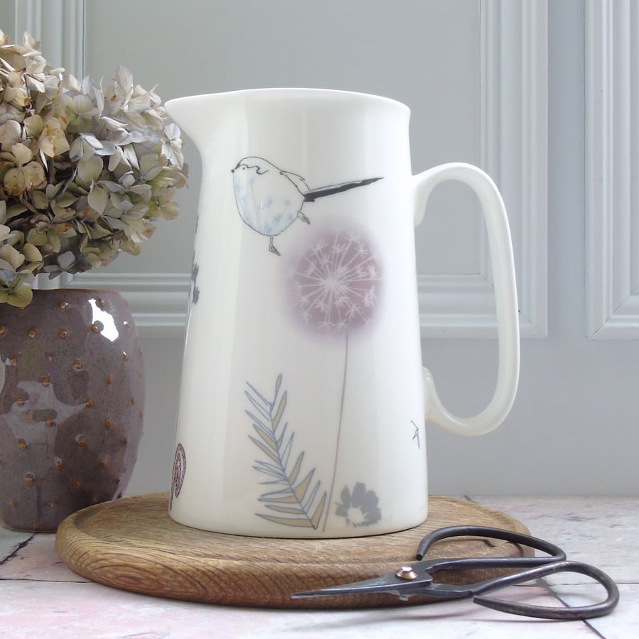 Bone china, two pint Jug - Dandelion design 