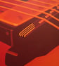Guitar Painting - original canvas art of a red Hofner Verithin guitar - Image 6