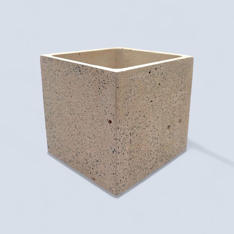 Square Concrete and Granite Plant Pot - Terrazzo Planter Cube cpp14