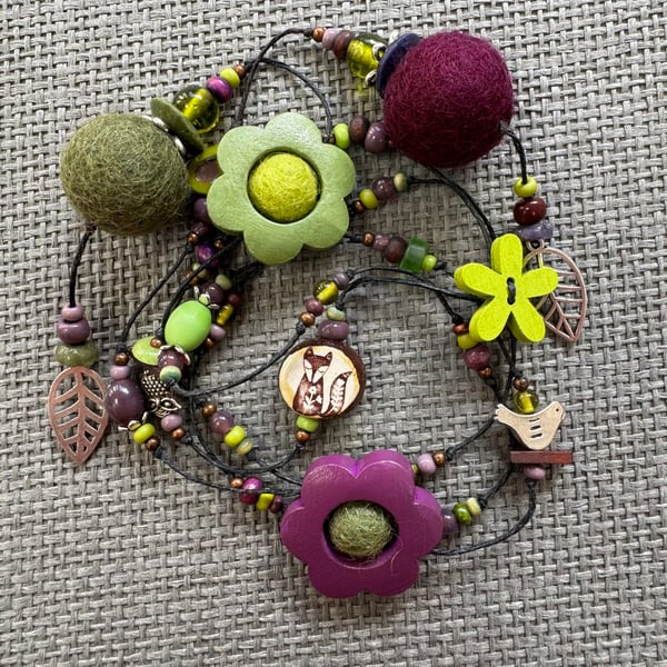 “Woodland” lariat necklace