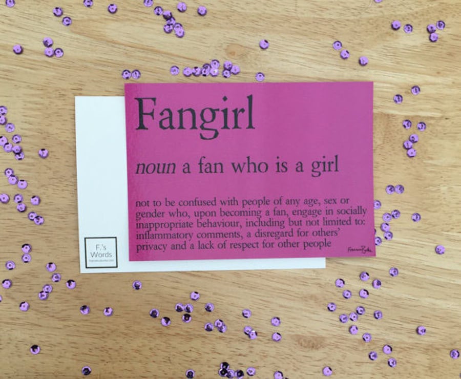 Fangirl Definition Print Bookish Gift for Friend, Fandom, Nerdy Gift