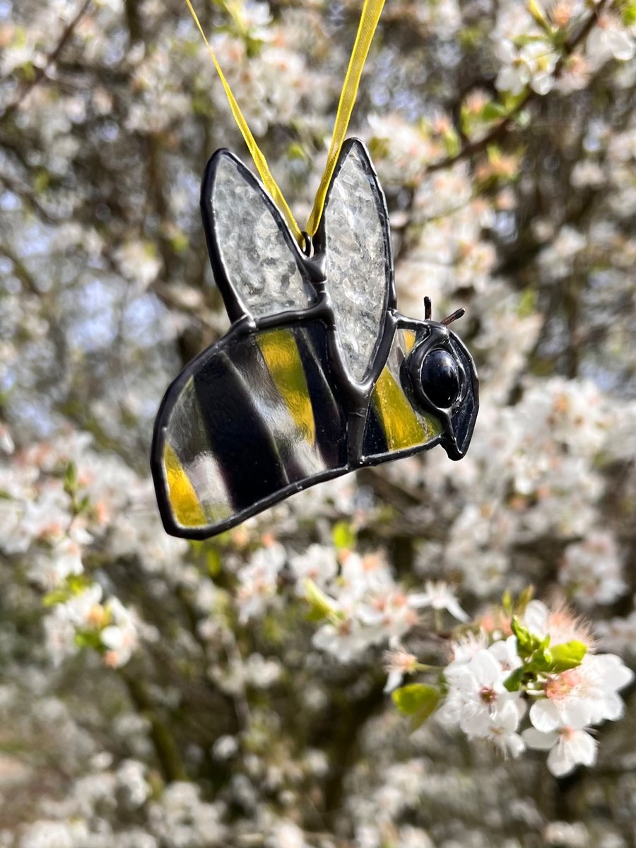 Stained Glass bee decoration- cute bumblebee gift