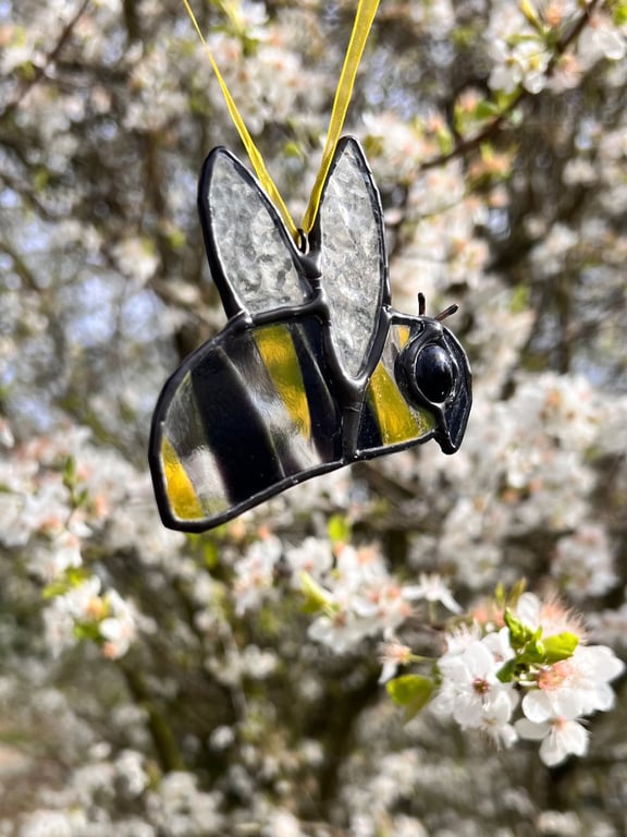 Stained Glass bee decoration- cute bumblebee gift