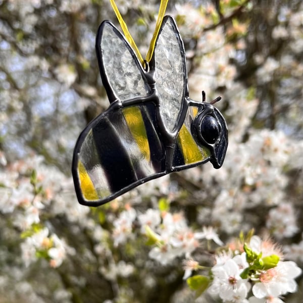 Stained Glass bee decoration- cute bumblebee gift