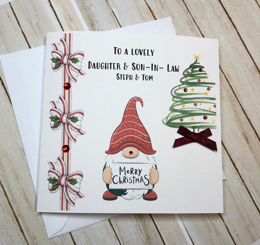 Gnome Merry Christmas card for Mum, Dad, Brother, Son, Friend, Boyfriend