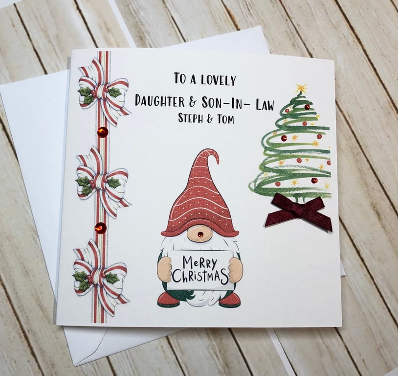 Gnome Merry Christmas card for Mum, Dad, Brother, Son, Friend, Boyfriend