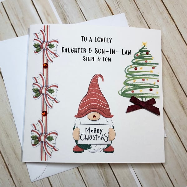 Gnome Merry Christmas card for Mum, Dad, Brother, Son, Friend, Boyfriend