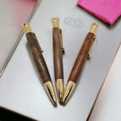 Handcrafted wooden ballpoint pen with Crystal detail