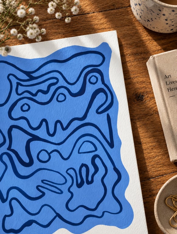 Abstract Postcard Art Painting Puddle