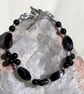 Black Agate & Black Onyx Gemstone Charka Beaded Bracelet "Magic" - Image 3