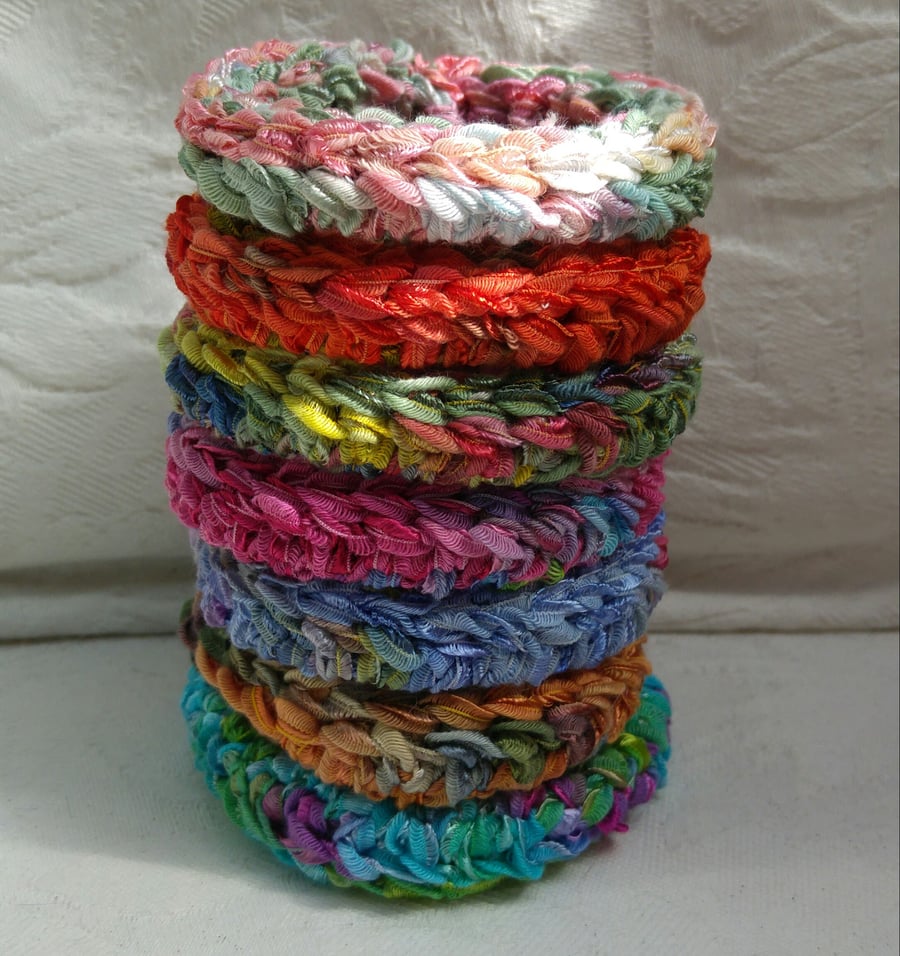 Crochet Ribbon Bangles