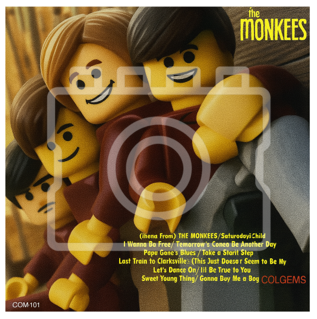 LEGO-Inspired The Monkees Album Cover Print – 5x5" (Mounted for 9x9" Frame)