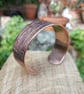 Chunky Fabric pattern open copper bangle  , cuff  - Image 5
