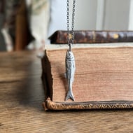 Medium Sterling Silver Silver Darlings Herring Fish Necklace 