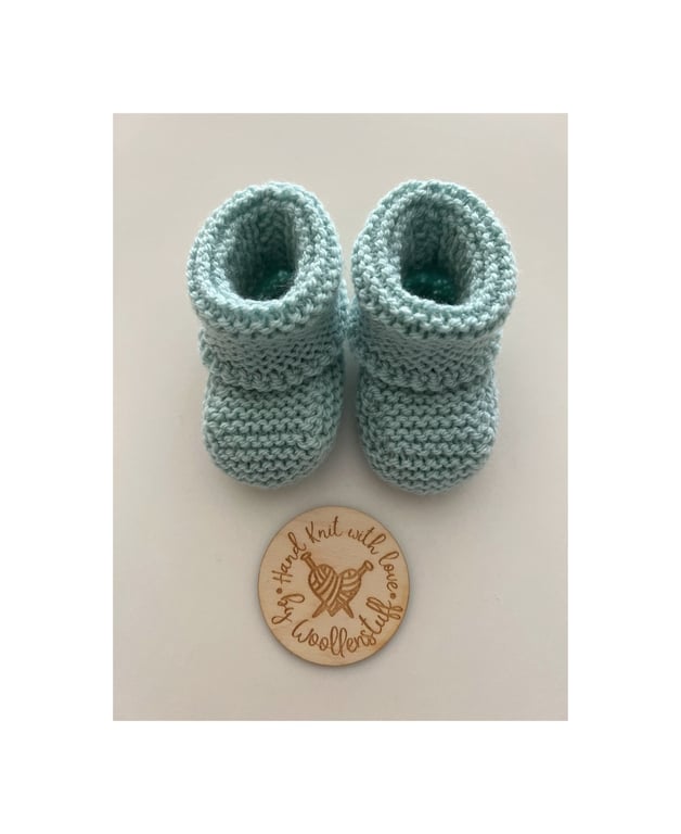 Made To Order Handknitted Stay On Baby Boots 3 sizes. Any colour.