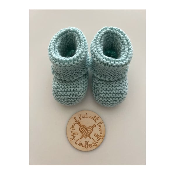 Made To Order Handknitted Stay On Baby Boots 3 sizes. Any colour.
