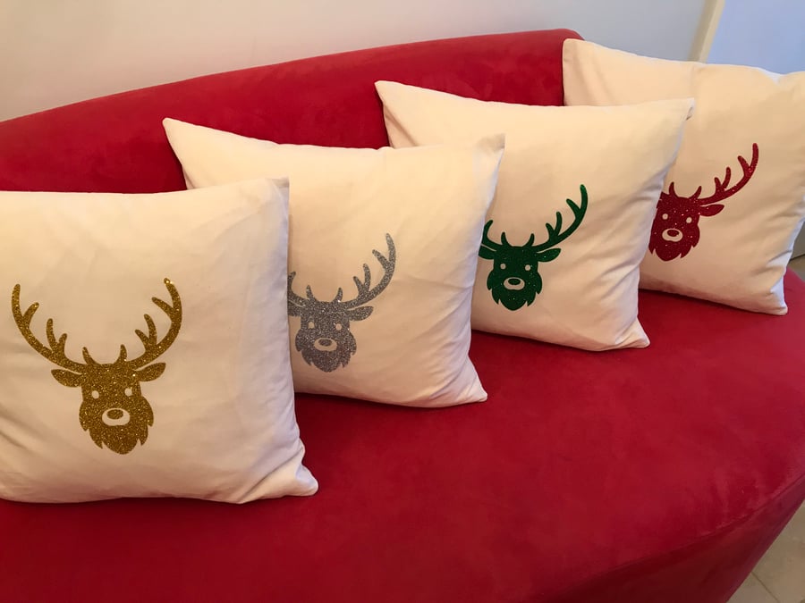 Christmas Glitter Cushions covers only, Christmas decor, Cushion cover only,