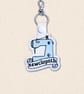 Sewciopath Sewing Machine Keyring - Embroidered Faux Leather Craft Gift