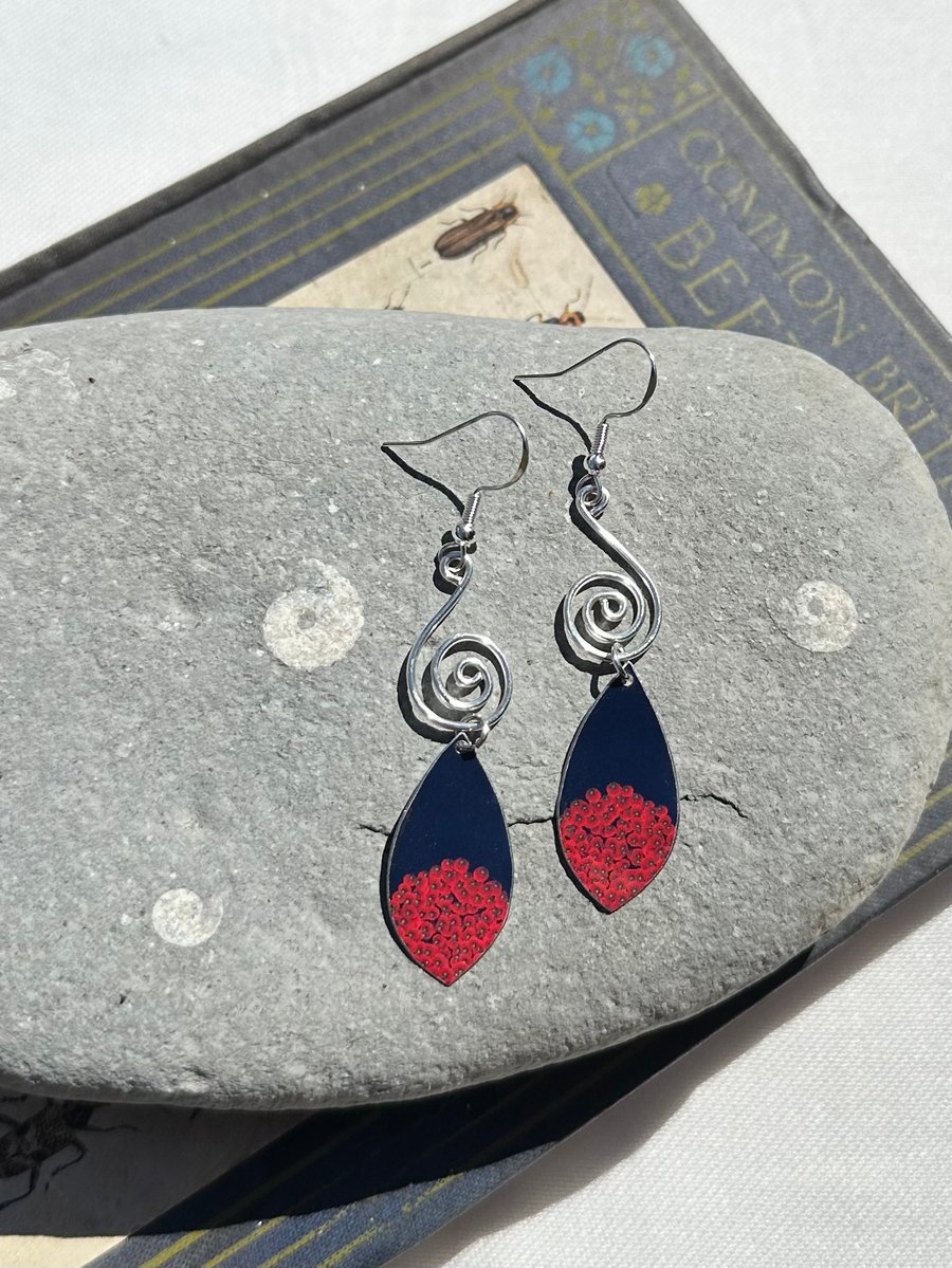 Recycled tin and silver earrings 