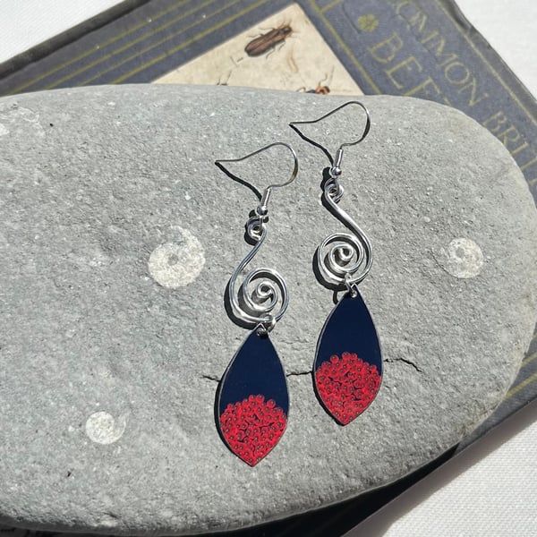 Recycled tin and silver earrings 
