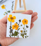 Real Pressed Buttercups Miniature Botanical Canvas on Wooden Easel - Image 7