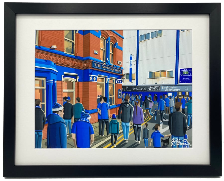 Everton F.C, Goodison Park Stadium, Football Memorabilia Art Print