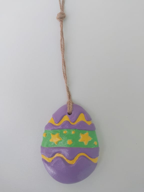 Air Dry Clay Half Easter Egg Hanging Ornament Decoration
