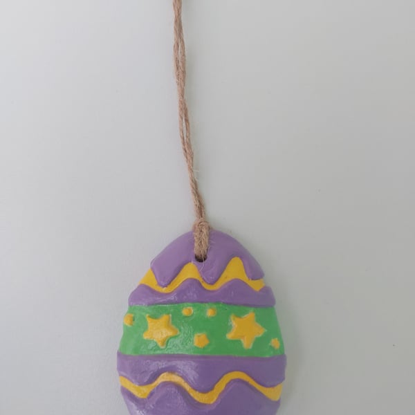 Air Dry Clay Half Easter Egg Hanging Ornament Decoration