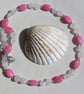 Pink Morganite & Rose Quartz Heart Gemstone Statement Necklace