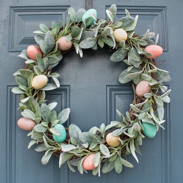 Lambs Leaf Easter Wreath 30cm