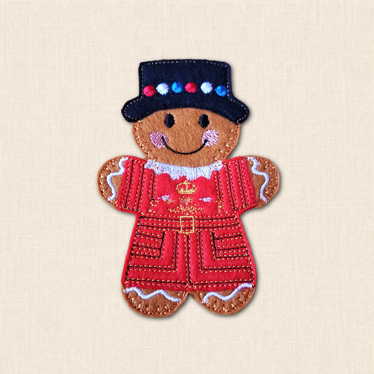 Beefeater Gingerbread Decoration - Embroidered Yeoman Warder Character