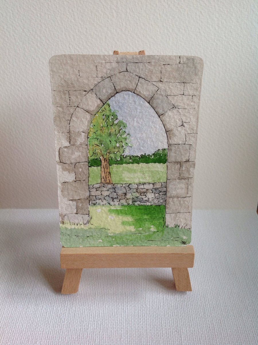 Original watercolour ACEO 'Through the Archway'