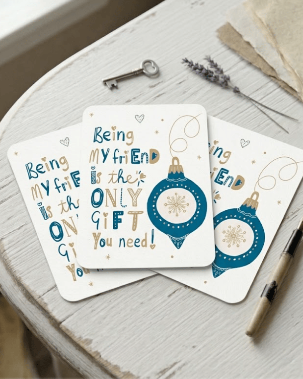 Funny Best Friend Christmas Cards - Illustrated Holiday Postcard Gift