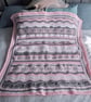 Pink Snowflake Crochet blanket, lap blanket 