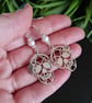 Gothic Skull and Rose Earrings Sterling Silver Earhooks - Image 4