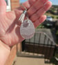 Hand-Painted Silver Ombre Wooden Keyring With Matching Tassel & Star Charm